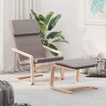 vidaXL Relaxačné kreslo s podnožkou sivohnedé látka
