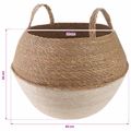 vidaXL Kvetináč s uchami 2 ks Biela Ø 45 x 36 cm 100% Morská tráva