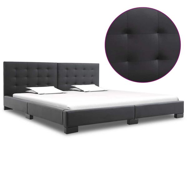 vidaXL Rám postele čierny umelá koža 200x180 cm