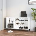 vidaXL Botník lesklý biely 102x36x60 cm spracované drevo