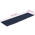vidaXL Schodové rohože, samolepiace, 15 ks, 76x20 cm, sivo-modré, obdĺžnikové