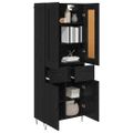 vidaXL Highboard Čierny dub 69,5 x 34 x 180 cm Kompozitné drevo