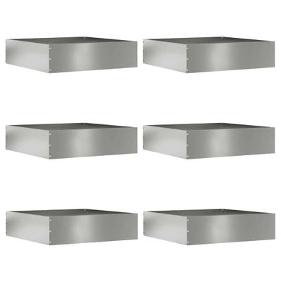 vidaXL Obrubník trávnika 6 ks 50 x 50 x 13 cm Pozinkovaná oceľ