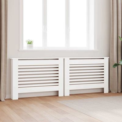 vidaXL Kryty na radiátor 2 ks biele 112x19x81,5 cm MDF