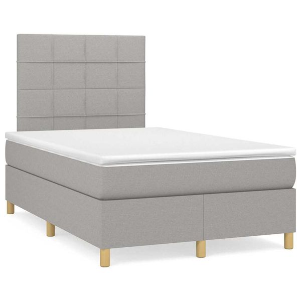 vidaXL Boxspring posteľ s matracom bledosivá 120x190 cm látka