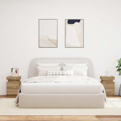vidaXL Nočné stolíky s LED 2 ks dub artisian 35x39x55 cm kompoz. drevo