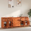 vidaXL Servírovacia skriňa 5 ks Vosková Hnedá 226 x 35 x 80 cm