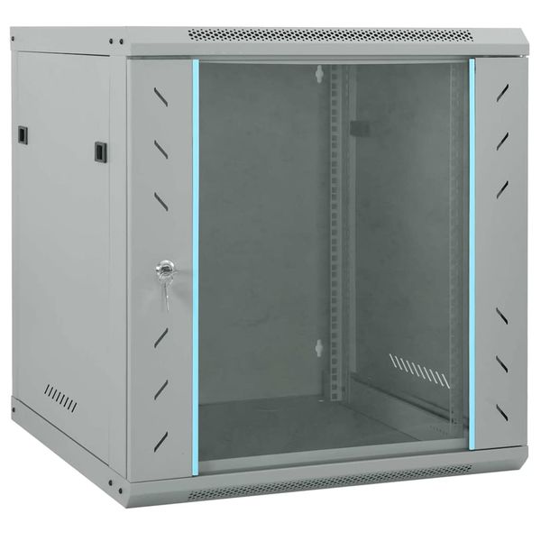 vidaXL Sieťový kabinet s úložiskom Sivá 60 x 45 x 65 cm Oceľ