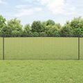 vidaXL Zvarené pletivo s podperami 10 x 0,8 m PVC potiahnutá oceľ Sivá