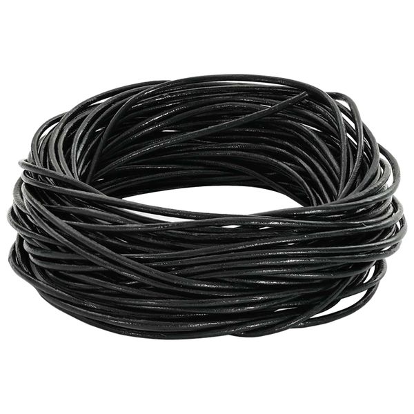 vidaXL Kožená šnúrka Čierna Ø2 mm x 10 m Koža
