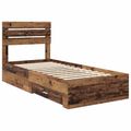 vidaXL Rám postele Staré drevo 90 x 190 cm Kompozitné drevo