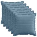 vidaXL Poťah na podložku 6 ks HOUTEN Modrá 30 x 30 cm manšestr