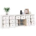 vidaXL Komoda biela 230x35x80 cm borovicový masív