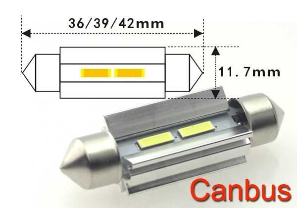Žiarovka LED SV8,5-8 strop 39 mm 12V/24W biela