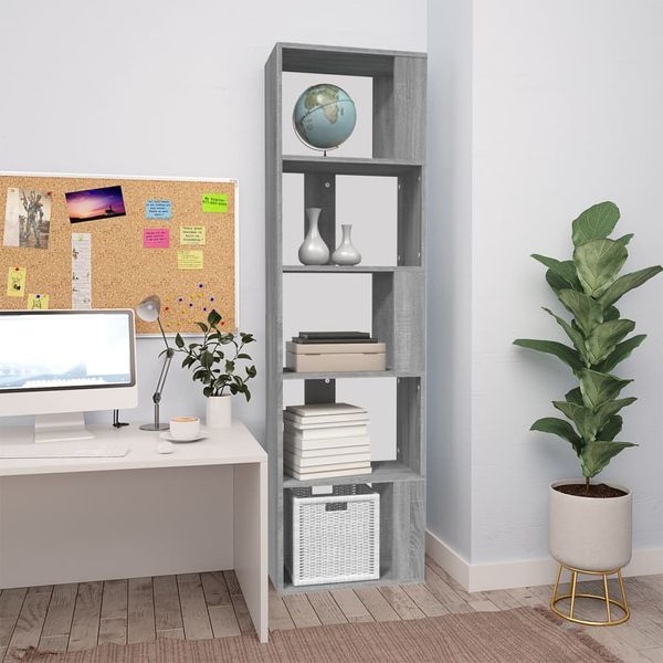 vidaXL Knižnica sivý dub sonoma 45x24x160 cm spracované drevo