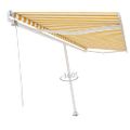vidaXL Samostatne stojaca automatická markíza 500x300 cm žlto-biela