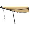 vidaXL Voľne stojaca ručne zaťahovacia markíza 400x350 cm, žlto biela