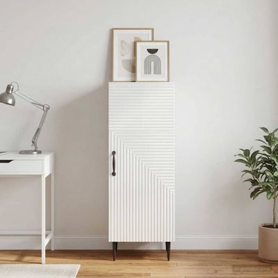 vidaXL Servírovacia skriňa Biela s vysokým leskom 33 x 34,5 x 89,5 cm