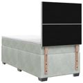 vidaXL Posteľ boxspring s matracom Svetlosivá Jednoduchý Zamat