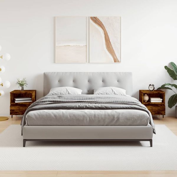 vidaXL Nočné stolíky 2 ks dymový dub 40x35x50 cm kompozitné drevo