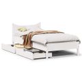 vidaXL Posteľný rám so zásuvkami biely 100x200 cm borovicový masív