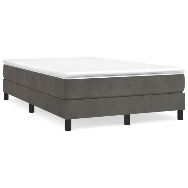vidaXL Boxspring posteľ s matracom, tmavosivá 120x190 cm, zamat