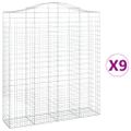 vidaXL Oblúkové gabiónové koše 9ks 200x50x220/240cm pozinkované železo