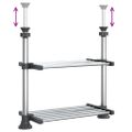 vidaXL Kuchynská polica 50x25x(50-70) cm hliník