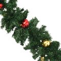 vidaXL Vianočné girlandy 4 ks s guľami zelené 270 cm PVC