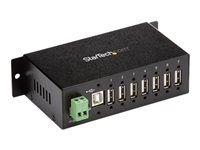 7 portový - montovateľný na lištu DIN - priemyselný rozbočovač USB - samonapájací - 7 x USB 2.0 - možnosť montáže na konzolu DIN - DC napájanie - pre P/N: ITB20D3250, MSDREADU2OTG, USB2HAB15, USB2HAB30AC, USB2HAB50AC, USB2HABM1, USB2HABM6RA