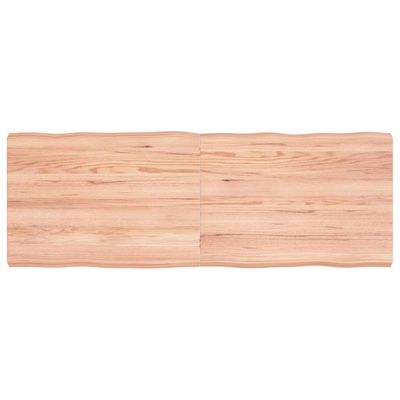 vidaXL Stolová doska svetlohnedá 140x50x(2-6)cm ošetrený masív hrany