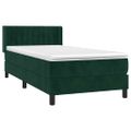 vidaXL Posteľný rám boxsping s matracom tmavozelený 90x200 cm zamat