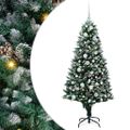 vidaXL Umelý vianočný stromček Zelená 150 cm PVC a Oceľ a Plast