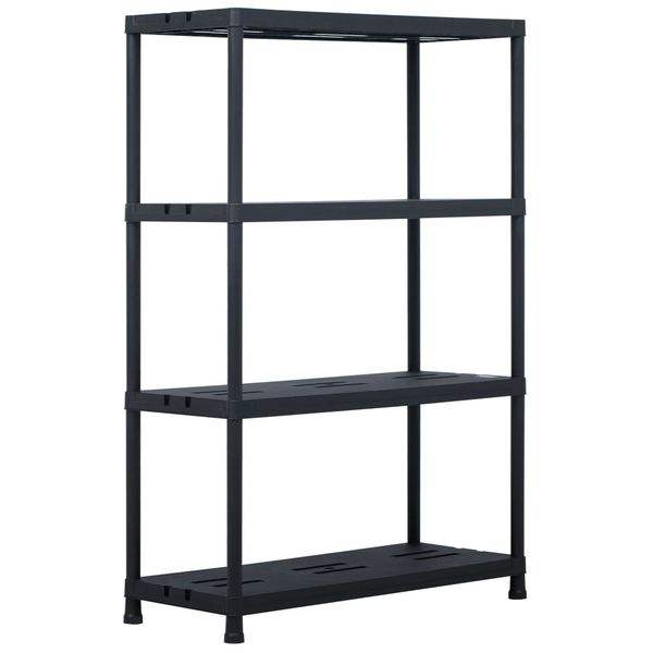 vidaXL Regál s úložnými poličkami čierny 90x40x138 cm plastový 220 kg