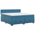 vidaXL Posteľ boxspring s matracom Tmavomodrá 200 x 200 cm Zamat