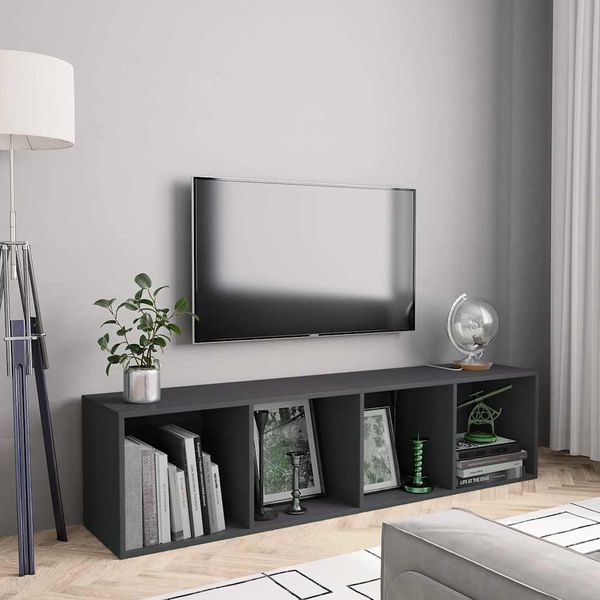 vidaXL Knižnica/TV skrinka, sivá 143x30x36 cm