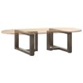 vidaXL Nohy konferenčného stolíka v tvare T, 2 ks, čierne, 60x25x(30-31) cm, oceľové