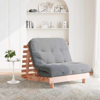 vidaXL Rozkladacia futonová pohovka s matracom 100x206x11cm mas.daglas