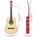 vidaXL 12-dielna klasická gitarová sada pre začiatočníkov 4/4 39"
