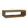 vidaXL Konferenčný stolík medovo-hnedý 110x50x33,5 cm borovicový masív