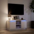 vidaXL TV stolík s LED biely 100x34x50 cm kompozitné drevo