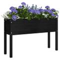 vidaXL Záhradné kvetináče 2 ks čierne 110x31x70 cm borovicový masív