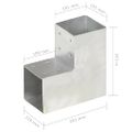 vidaXL Trámová spojka v tvare L 101x101 mm pozinkovaný kov