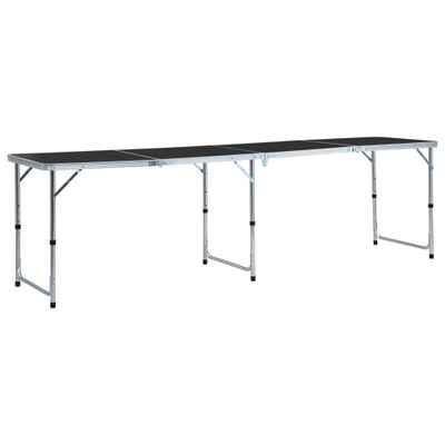 vidaXL Skladací kempingový stôl sivý 240x60 cm hliníkový