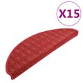 vidaXL Kobercové nášľapy na schody 15 ks červené 65x21x4 cm