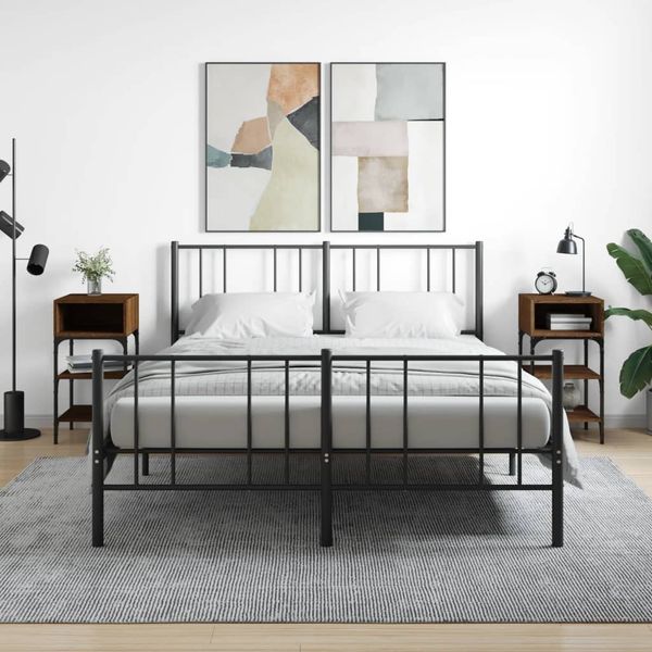 vidaXL Nočné stolíky 2 ks hnedý dub 35x34,5x70 cm kompozitné drevo