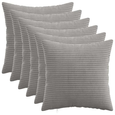 vidaXL Poťah na podložku 6 pcs HEERLEN Svetlosivá 40 x 40 cm manšestr