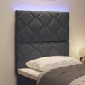 vidaXL LED hlavová doska Tmavo šedá 80 cm Zamat