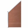 vidaXL WPC plot, 3 štvorcové + 1 zošikmený diel 619x186 cm, hnedý