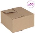 vidaXL Skladací box s úložiskom 50 ks Prírodná 15 x 15 x 8 cm Kartón